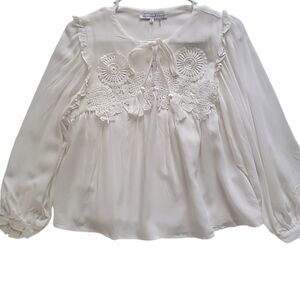 Endless Rose Embroidered Ruffle Blouse Size XS
